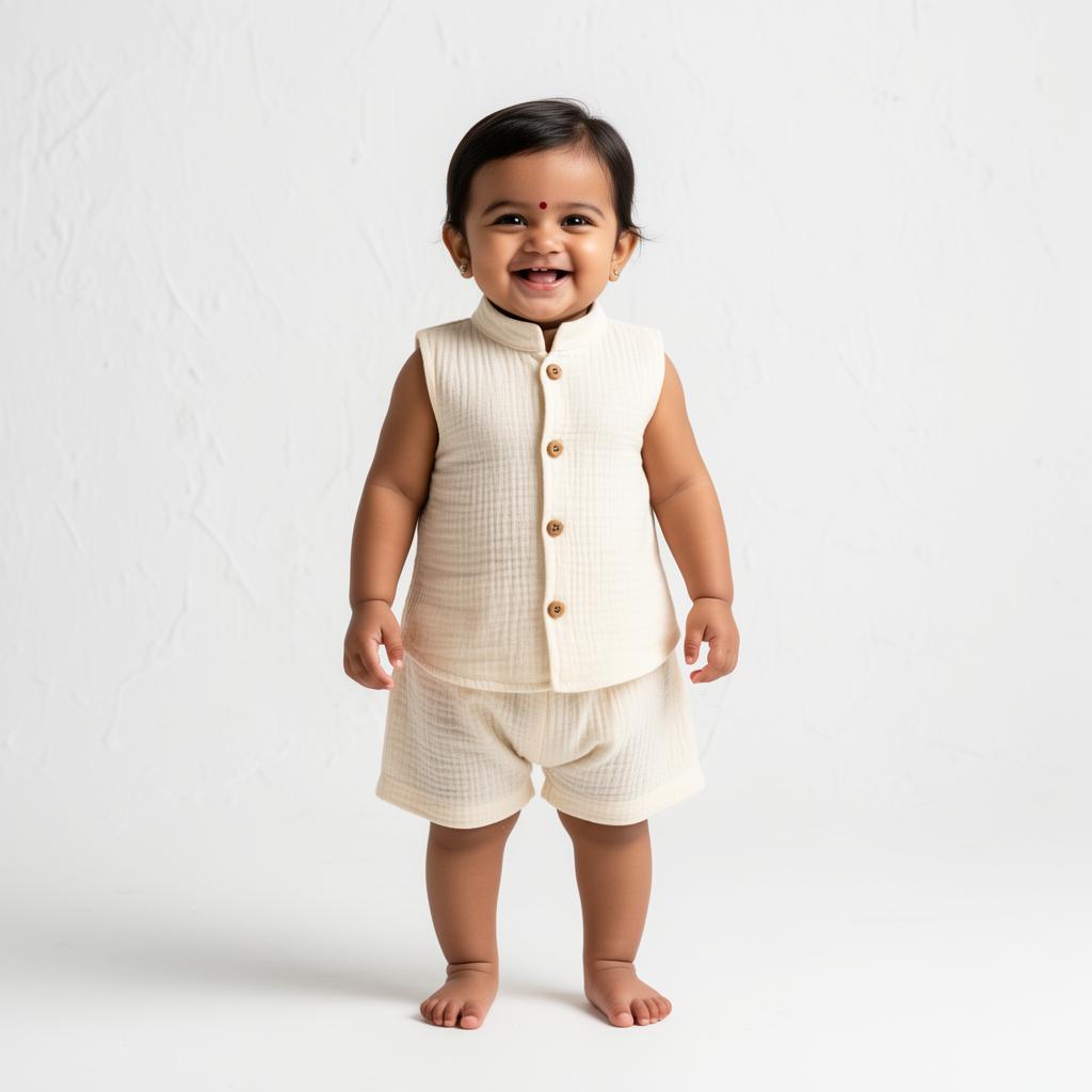 Crinkle Muslin Jabla Co-Ord Set